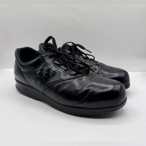 SAS Womens Slim Free Time Black Leather Comfort Walking shoes Sneakers Size 8M